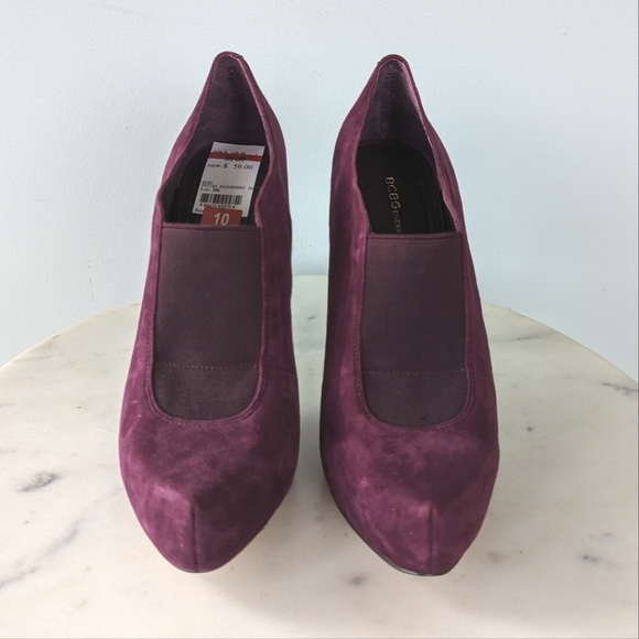 BCBGeneration Priyah Burgundy Suede Leather Heeled Bootie - Picture 9 of 12